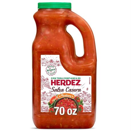 HERDEZ Salsa Casera, Medium, 70 oz Jug – Authentic Mexican Homestyle Salsa for