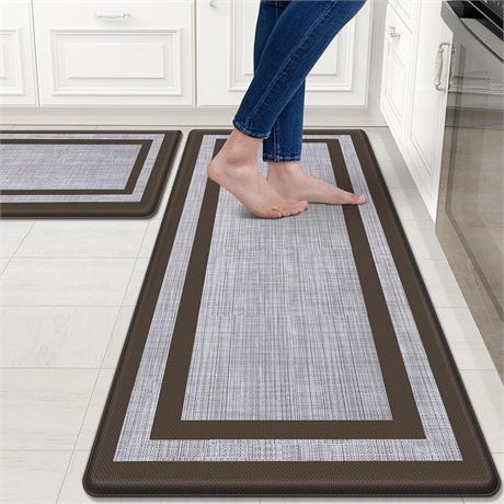 Mattitude Kitchen Mat [2 PCS] Cushioned Anti-Fatigue Non-Skid Waterproof Rugs