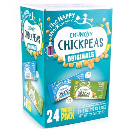 The Happy Snack Company Crunchy Chickpeas Variety Pack - High Fiber Vegan