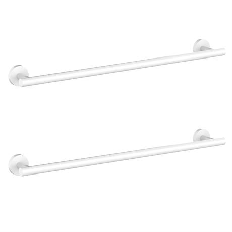 Cilee 1 Pieces White Bathroom Towel Bar, 24 Inch Double Towel Racks,Bathroom