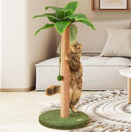 OFFSITE Meowoou Scratching Post 33 inch Tall for Indoor Cats with Sisal Rope,