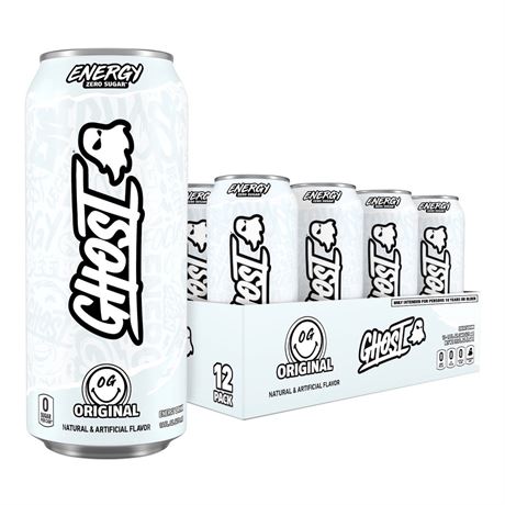 GHOST® ENERGY Zero Sugars Energy Drink, Original Flavor, 200mg Natural