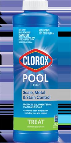 Clorox Pool&Spa Scale  Metal and Stain Control for Swimming Pools  32 Oz Liquid