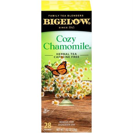 Bigelow Single Flavor Tea, Cozy Chamomile, 28 Bags/box