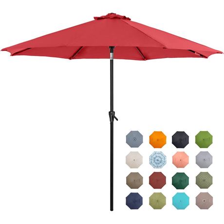 Tempera Patio Market Outdoor Table Umbrella with Push Button Tilt and