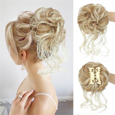 Messy Bun Hair Piece Claw Clip Tousled Updo Hair Buns Hairpiece Extensions