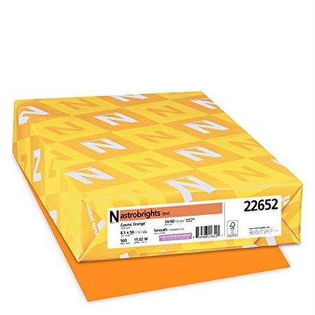 (Pack of 4) Astrobrights Color Paper  8.5” X 14”  24 Lb/89 Gsm  Cosmic Orange