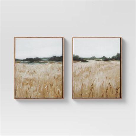 (Set of 1) 16 X 20 Grassy View Framed Canvas - Threshold