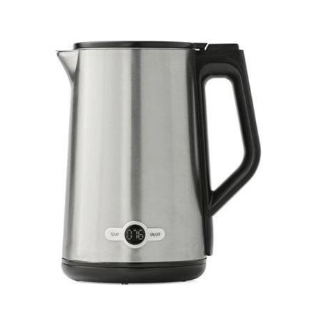 Farberware 1.7 Liter Electric Kettle  Double Wall Stainless Steel and Black