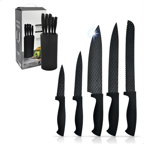 9 Piece Knife Set - Kitchen Knife Set Chef Knife Block Stainless Steel Cutting