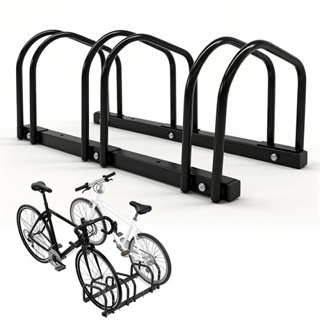 Bike Rack Floor Stand Parking for 3 Bikes,Ideal Bike Storage Organizer for