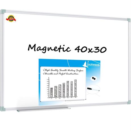 Lockways Magnetic Dry Erase Board| Wall Mounted Aluminum Message Presentation