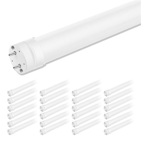24 Pack T8 LED Bulbs 4FT, 6000K Daylight White, 40W Equivalent, Ballast Bypass,