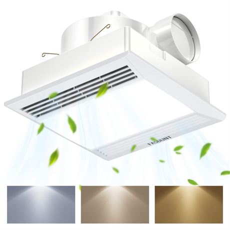 Bathroom Exhaust Fan with Light, 110 CFM Bathroom Fan with LED Light Combo, 1.0