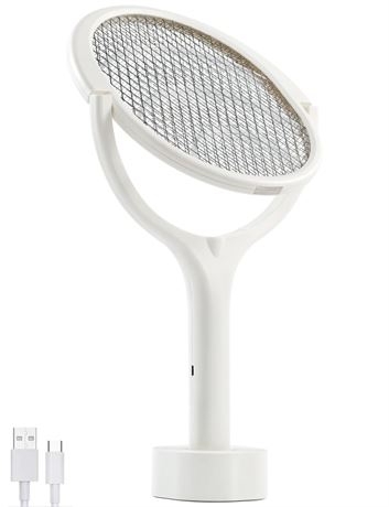 Rotating Head Rechargeable Fly Swatter Electric Fly Swatter Racket Bug Zapper