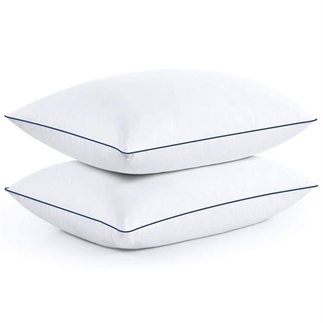 puredown® Premium White Goose Feather and Down Pillows, 2 Pack Luxury Bed