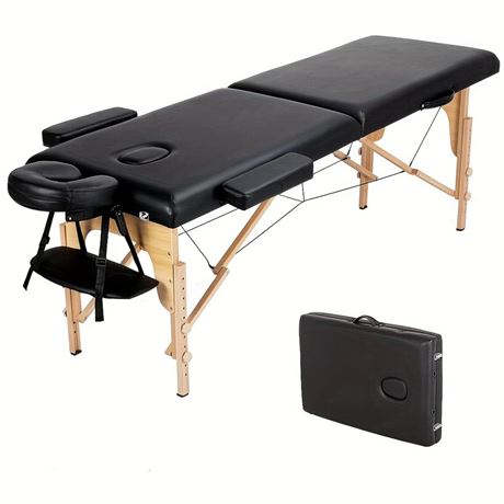 Portable Massage Table Facial Bed Spa Lash Bed with Carrying Bag, Footrest,