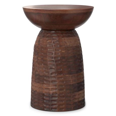 SIMPLIHOME Boyd SOLID MANGO WOOD 13 inch Wide Round Contemporary Wooden Accent