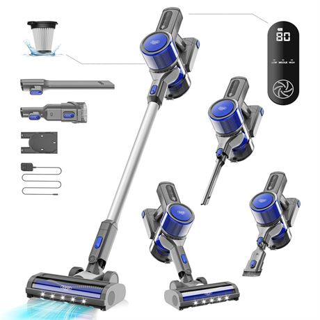 Cordless Vacuum Cleaners for Home | 400W Powerful Stick Vacuum | Long Runtime