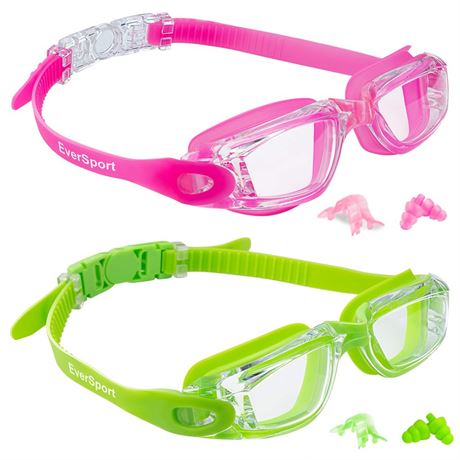 EverSport Kids Swim Goggles, Pack of 2 Swimming Goggles for Children Teens,