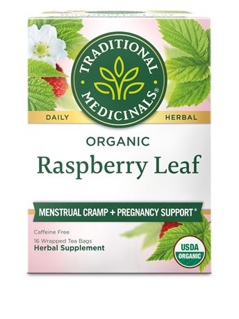 Traditional Medicinals Organic Raspberry Leaf Herbal Tea, Eases Menstrual