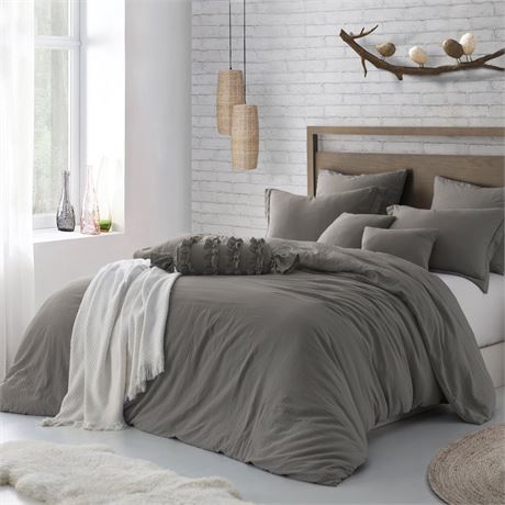 Swift Home 3-Piece Ultra Soft King/Cal King Crinkled Texture Pre-Washed Duvet