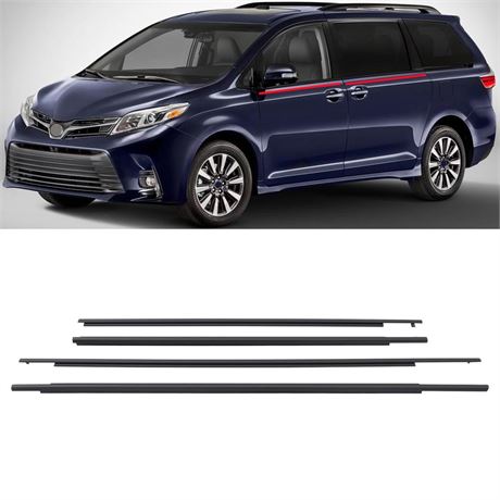 Window Weatherstrip Moulding Trim Fit for Sienna 2011 2012 2013 2014 2015 2016