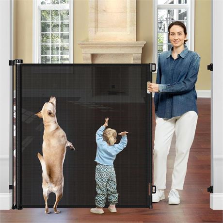 48" Extra Tall Retractable Baby Gates 55" Wide Retractable Dog Gate Tall