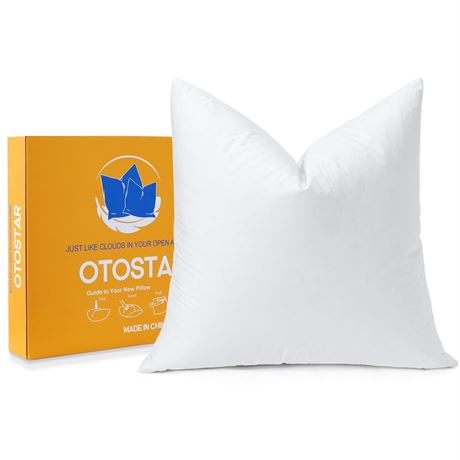 OTOSTAR Pack of 1 Down and Feather Throw Pillow Inserts, 26 x 26 Soft Fluffy