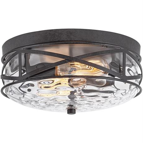 Flush Mount Ceiling Light, 2-Light Ceiling Light Fixture, Farmhouse Light