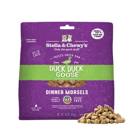 Stella & Chewy's Freeze-Dried Dinner Morsels for Cats - Duck Duck Goose Recipe