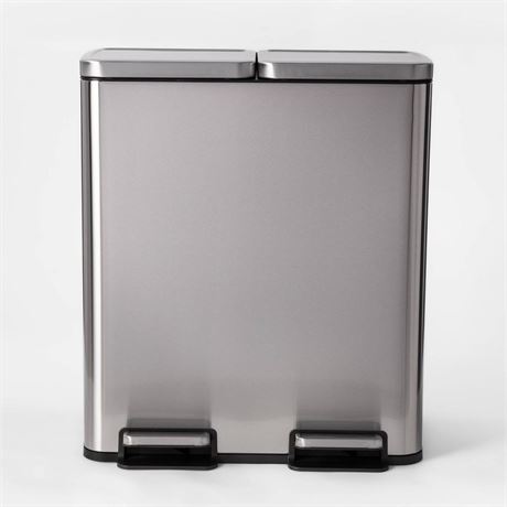 60L Stainless Steel Step Trash and Recycle Can - Brightroom™