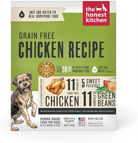 The Honest Kitchen Dehydrated Grain Free Chicken Dog Food, 7 lb Box Chicken 7