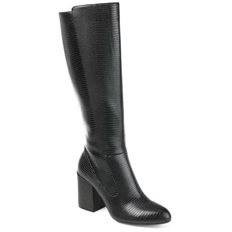 Journee Womens Tavia Extra Wide Calf Block Heel Knee High Boots