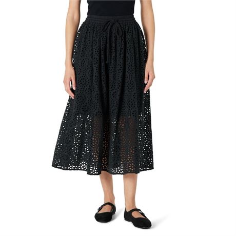 The Drop Womens Giorgi Lace Full Skirt Medium Black