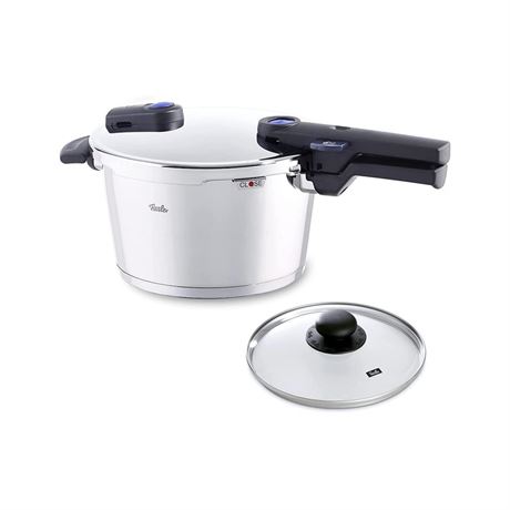 Fissler Vitaquick Premium Pressure Cooker Set, 4.8 Quart and Glass Lid