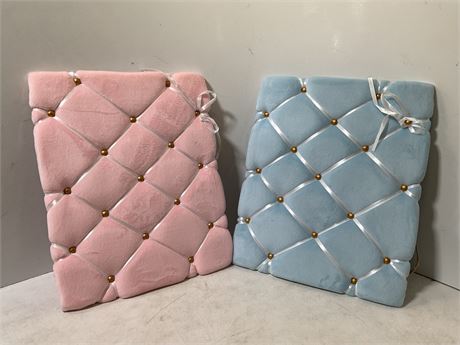 pack of 2 one pink and one blue cushion photo board