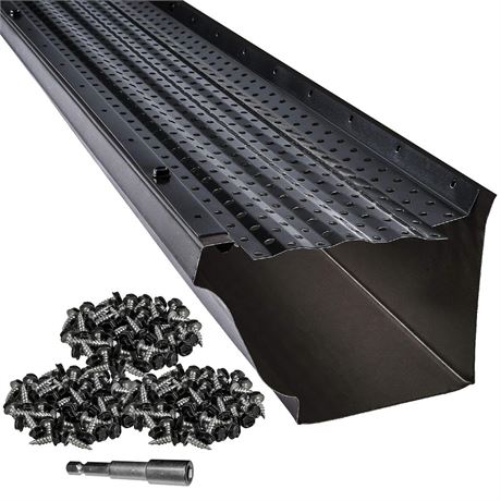 LeafTek Gutter Guards | 5" x 32' Leaf Protection in Black | Premium 35 Year