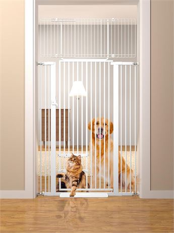 71" Extra Tall Cat Gate 29.5-40.6 Wide Pet gate with Small Cat Door Safety Pet