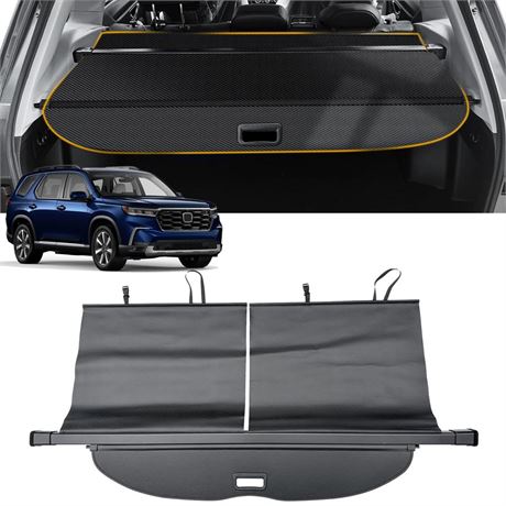 Retractable Cargo Cover for 2023-2024 Honda Pilot, Rear Trunk Cover Compatible