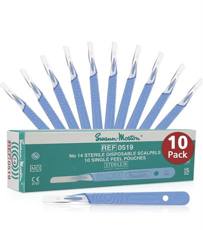 Swann Morton #14 Disposable Surgical Scalpel with blade - Sterile Dermaplane
