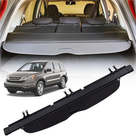 Retractable Cargo Cover Compatible with 2007-2011 Honda CRV Trunk Cover Black