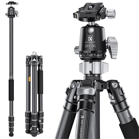 K&F Concept X-Series 68 inch/172cm Carbon Fiber Camera Tripod,Professional