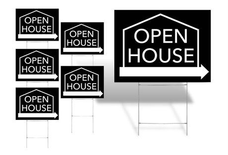 Open House Yard Signs - (5 Pack) - Real Estate Yard Signs