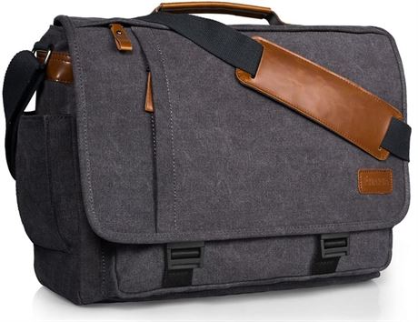 ESTARER Messenger Bag for Men 17-17.3 Inch Laptop Bag Water-resistant Canvas