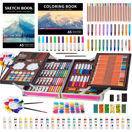 KINSPORY Art Set, 139 Pack Painting Drawing Art Supplies Kit with 2 Sketch