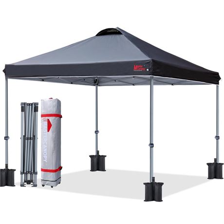 MASTERCANOPY Durable Pop-up Canopy Tent with Roller Bag (12x12, Black) 12x12