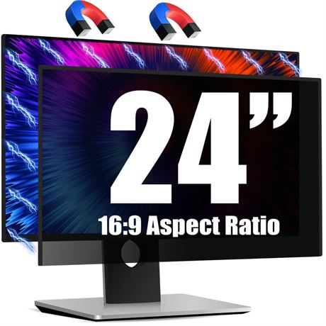 Magnetic Invisible Hidden Design Computer Privacy Screen Filter 24 Inch for