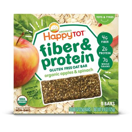 Happy Family Organics, Happy Tot®, Fiber & Protein Gluten Free Oat Bar, for 2