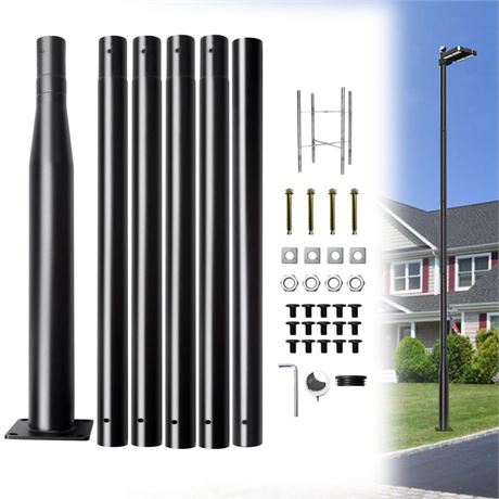 Street Light Pole 20Ft,Street Light Poles for Outdoor Lighting, Solar Street